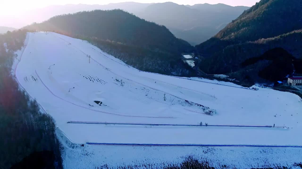 神农架滑雪场航拍视频素材