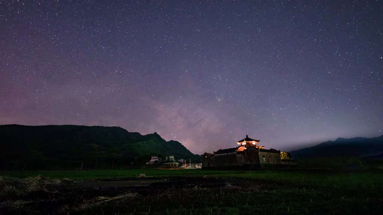 衢州大公殿升银河视频素材