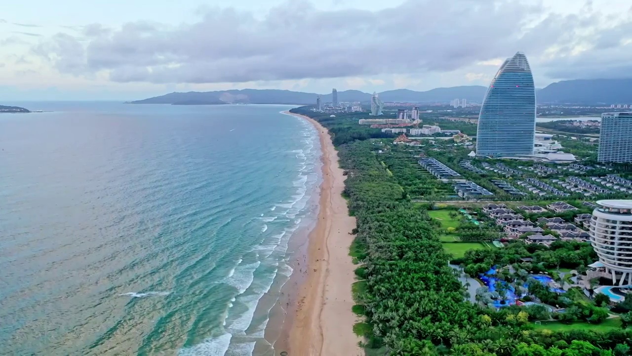 海南三亚海棠湾航拍视频素材