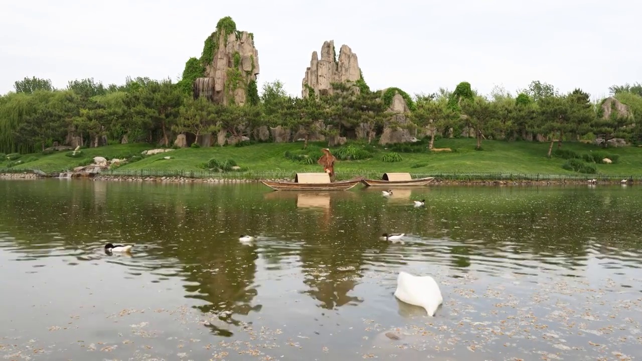 山水场景北京野生动物园视频素材