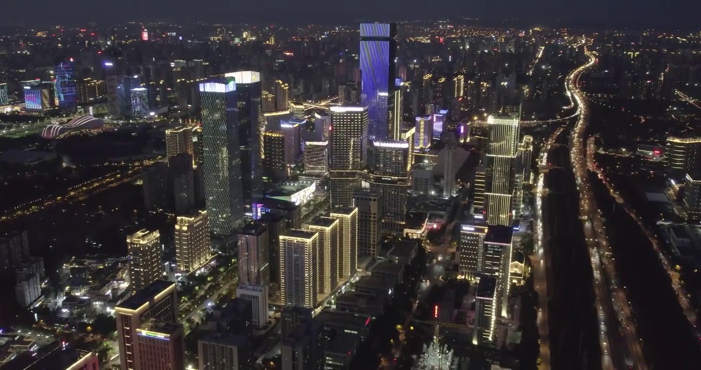 西安锦业路夜景视频素材