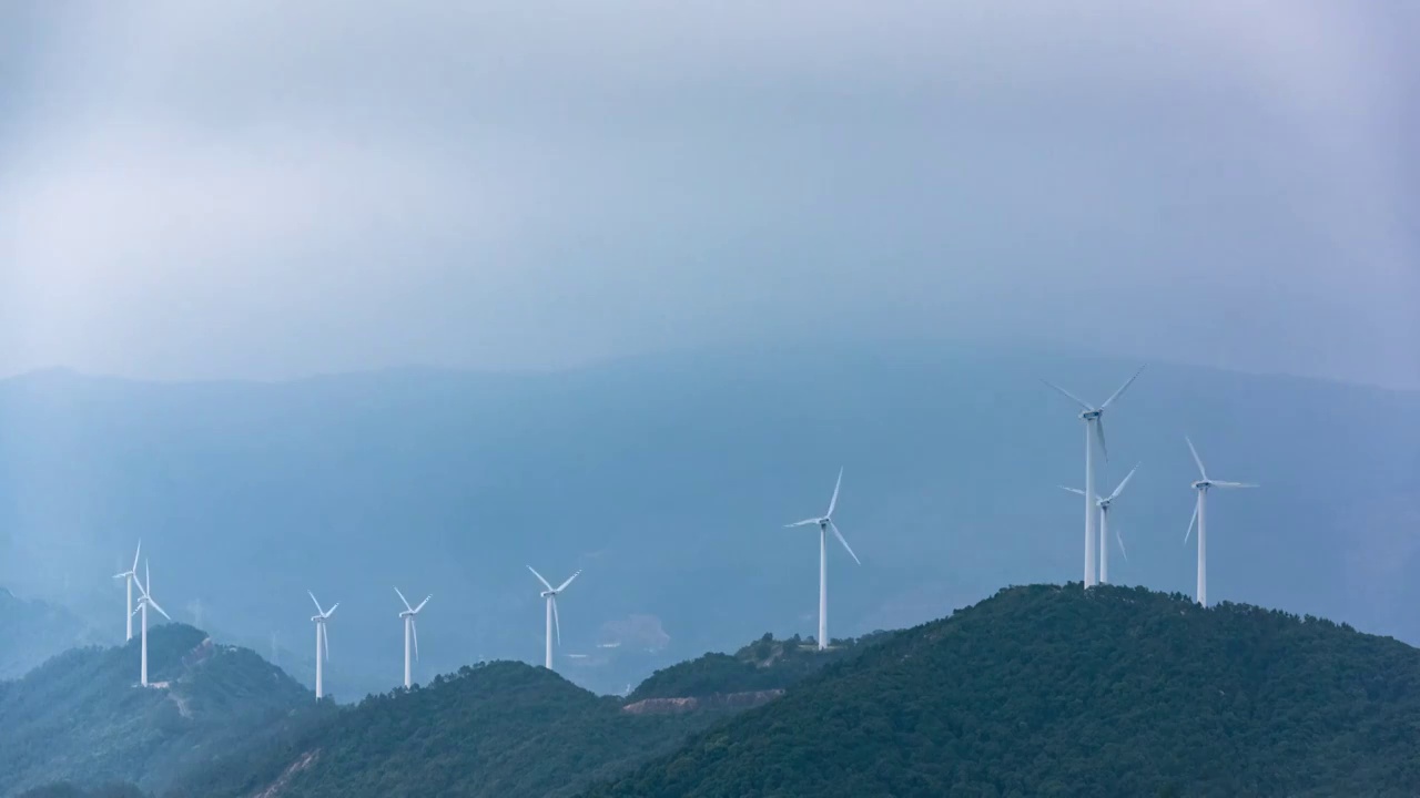 广东江门隆文老村风车山视频素材