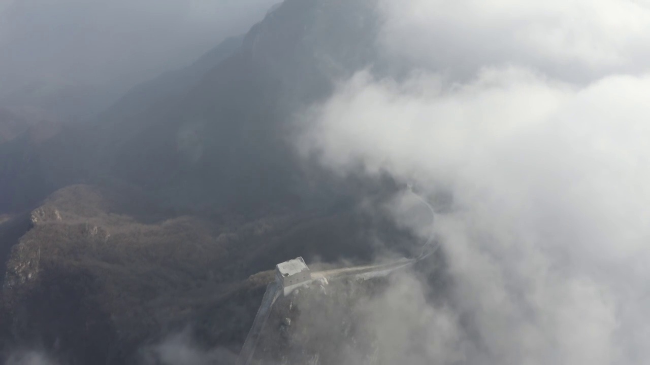 北京箭扣长城冬季雪景云海视频素材