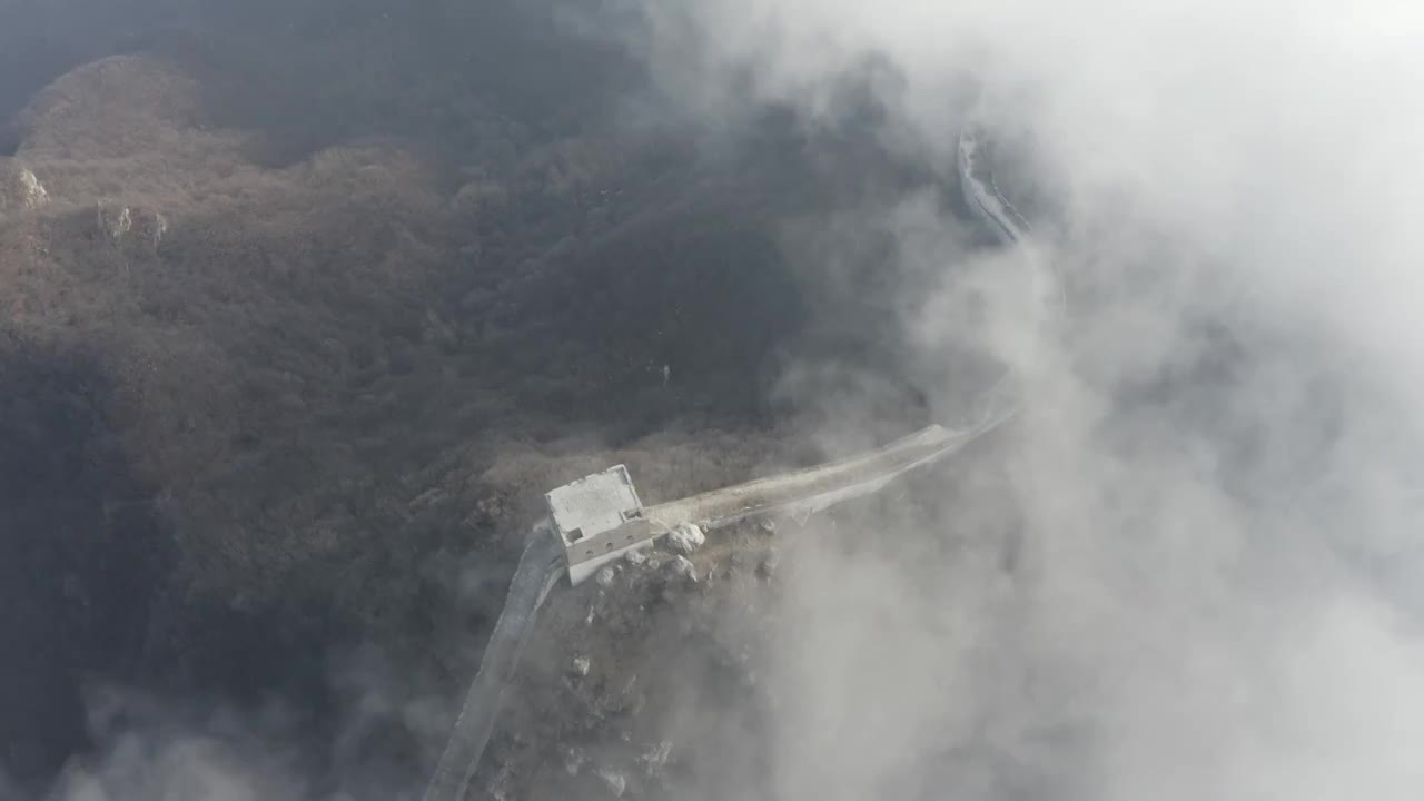 北京箭扣长城冬季雪景云海视频素材