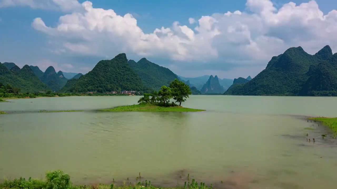 桂林金雞河水庫视频素材