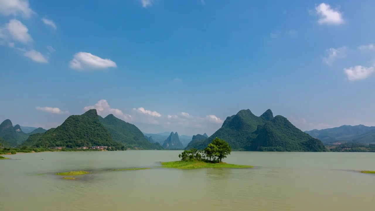 桂林金雞河水庫1视频素材