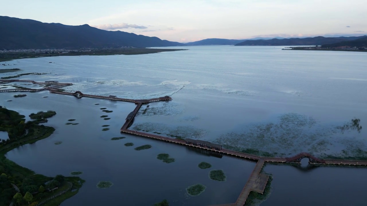 云南省红河州石屏县异龙湖风光视频素材