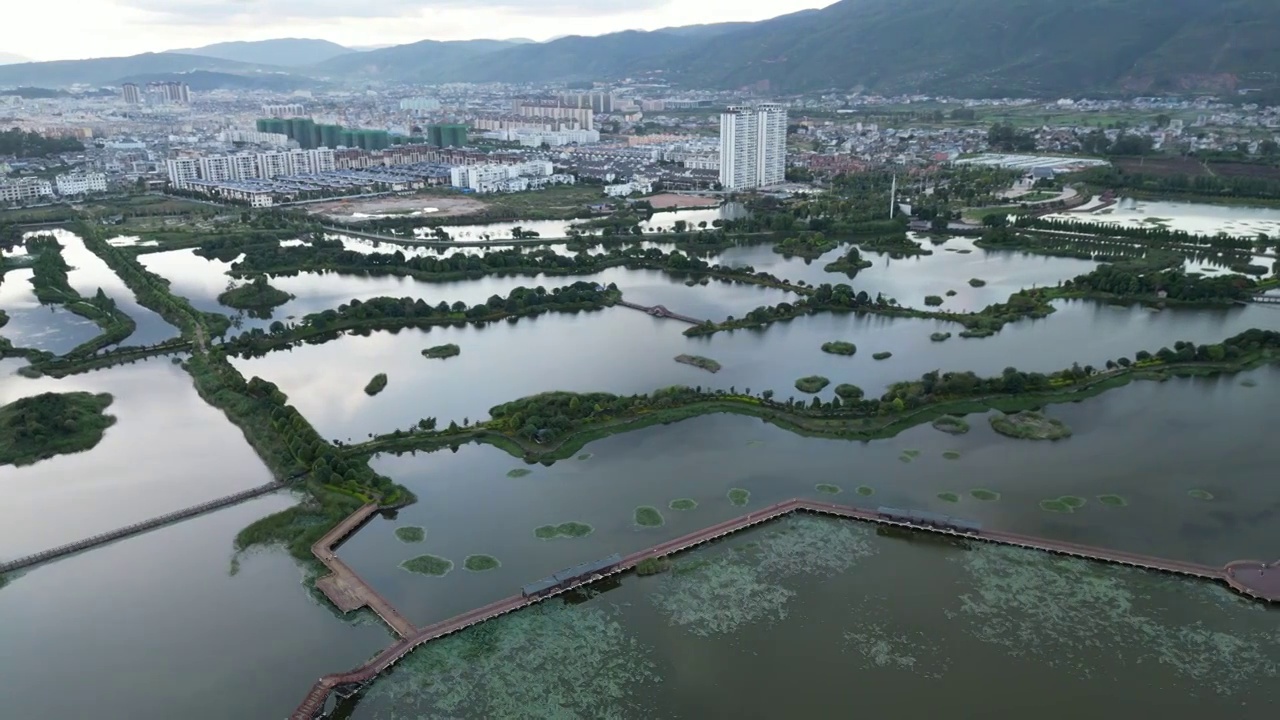 云南省红河州石屏县异龙湖风光视频素材