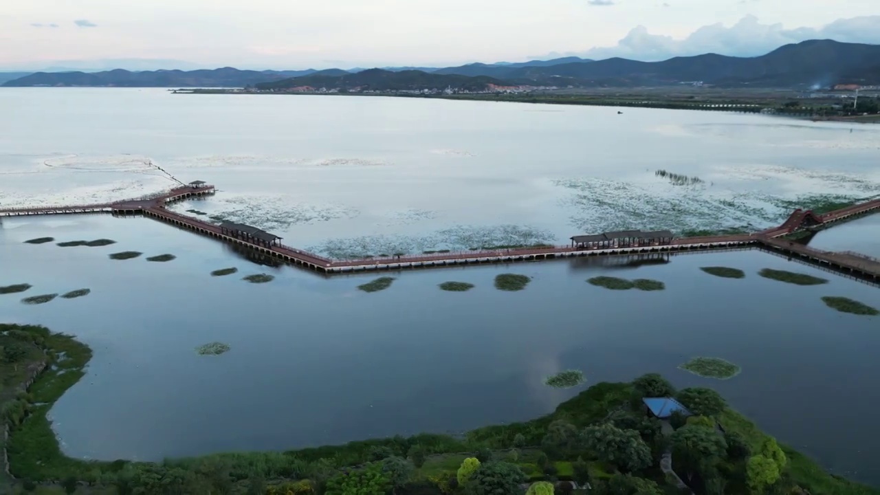 云南省红河州石屏县异龙湖风光视频素材