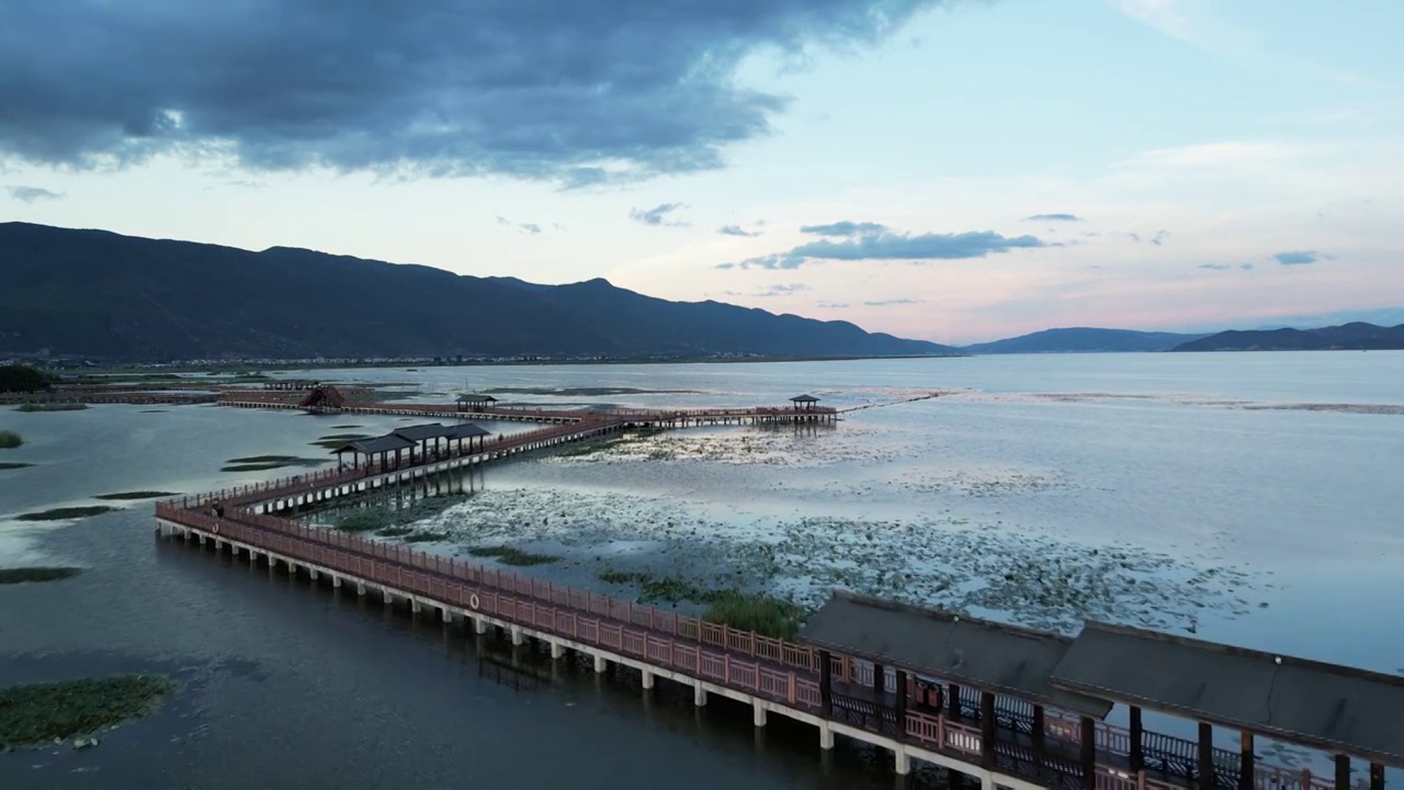 云南省红河州石屏县异龙湖风光视频素材