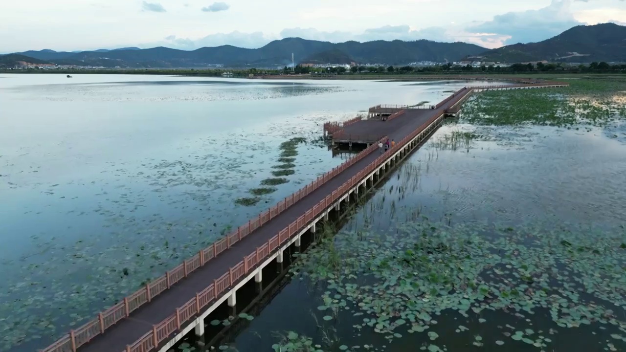 云南省红河州石屏县异龙湖风光视频素材