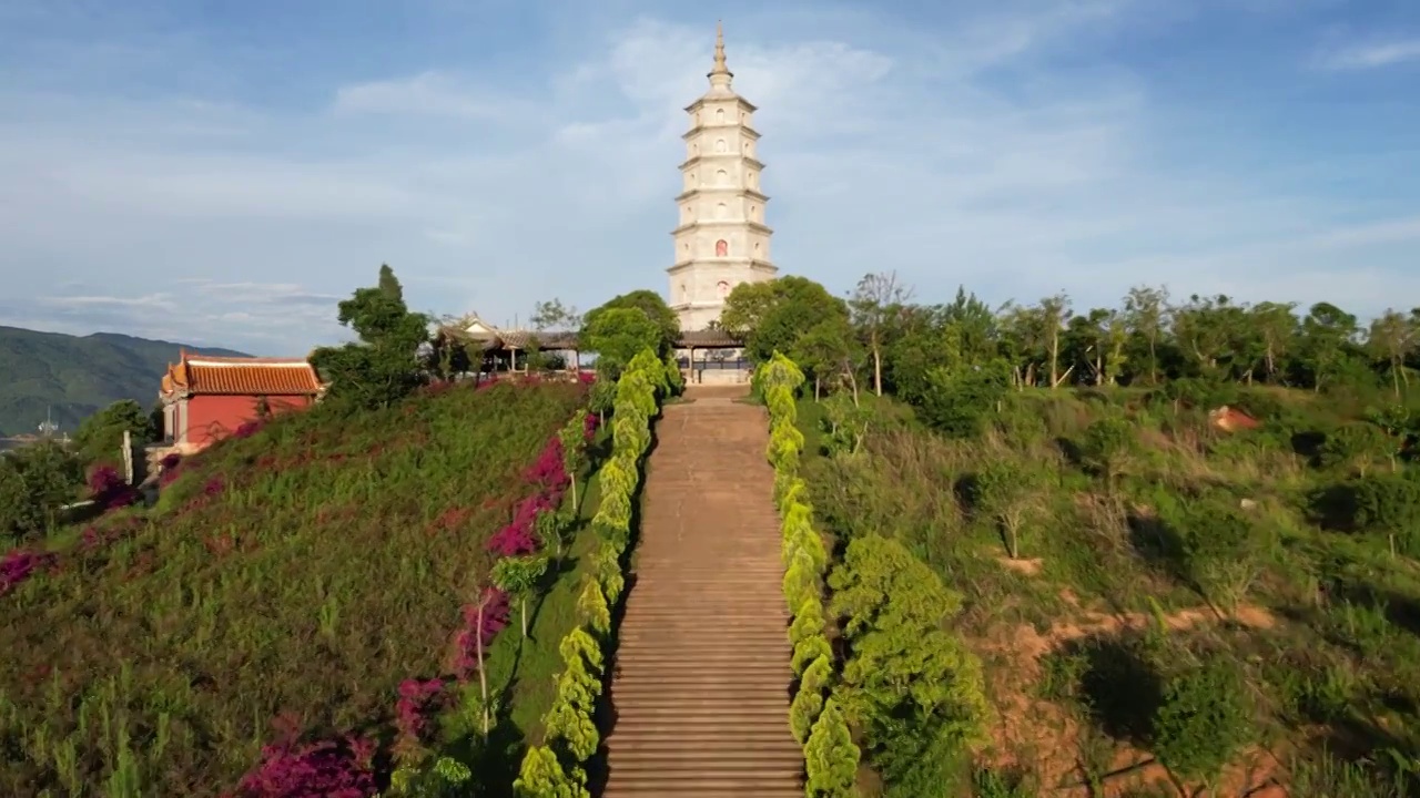 云南省红河州石屏县地标建筑焕文塔视频素材