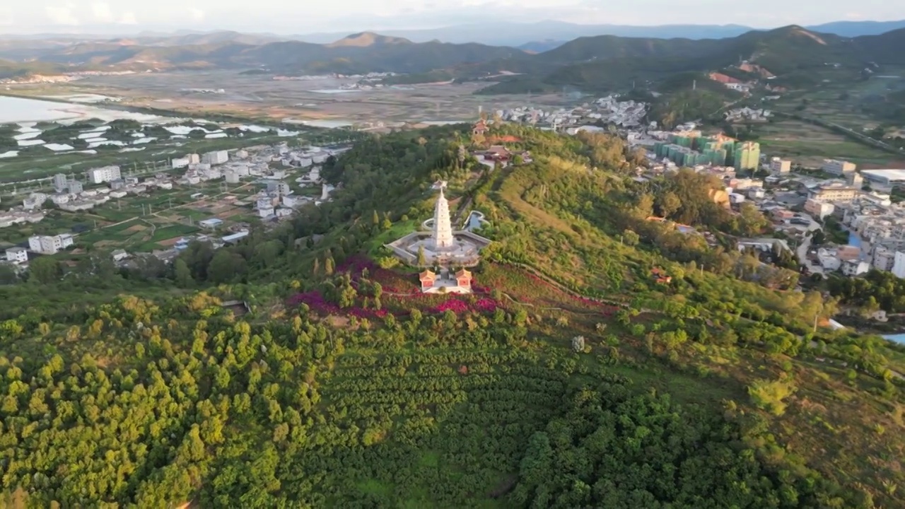 云南省红河州石屏县地标建筑焕文塔视频素材