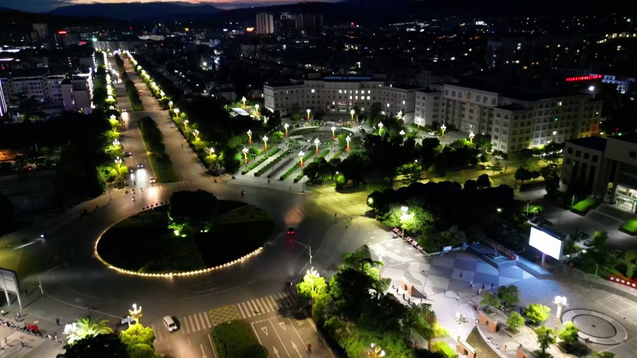 云南省红河州石屏县县城夜景视频素材