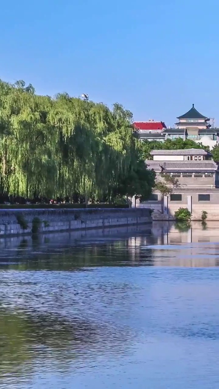 北京风光：故宫筒子河水映城市建筑视频素材