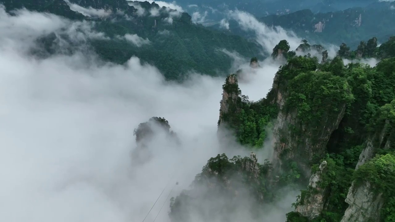 航拍张家港界天子山云海视频素材