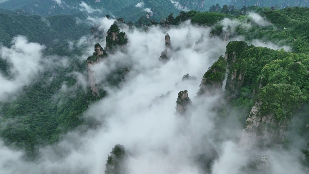 航拍张家港界天子山云海视频素材