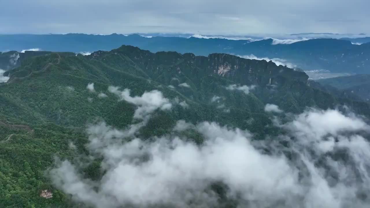 航拍张家港界天子山云海视频素材