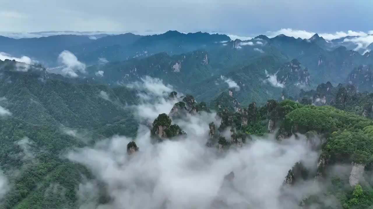 航拍张家港界天子山云海视频素材