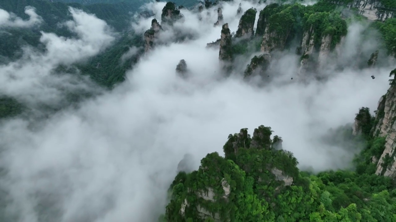 航拍张家港界天子山云海视频素材