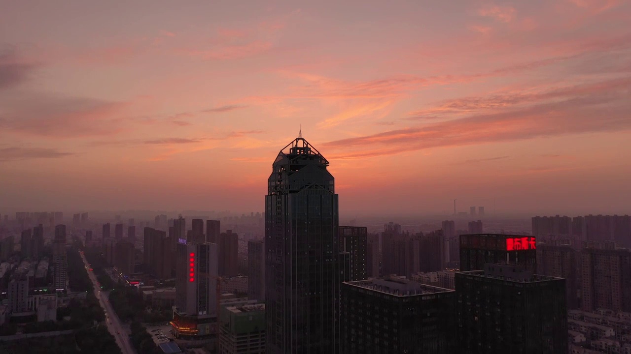 都市风景-天际线-落日视频素材