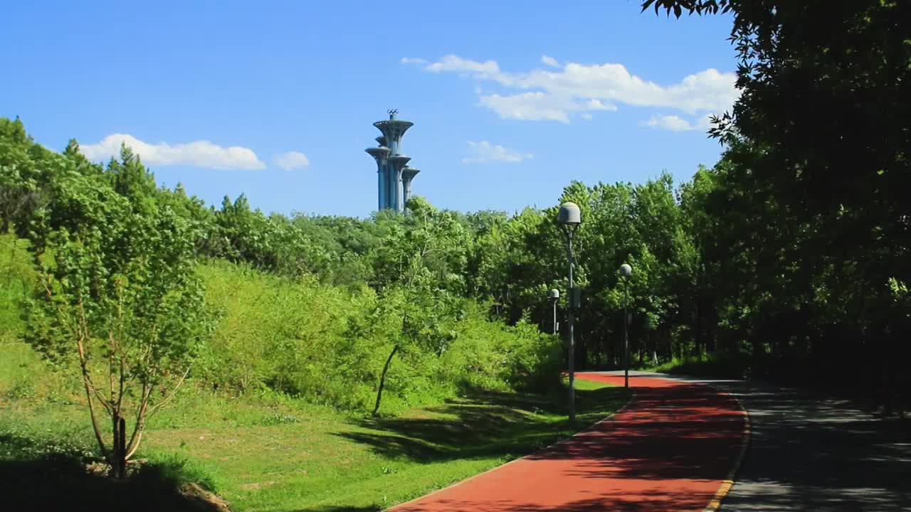 北京立夏奥森公园景象视频素材