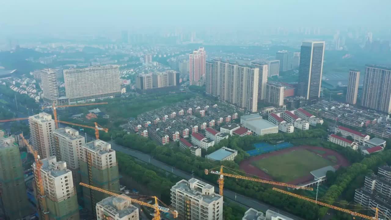 义乌江东城市建设航拍(合集)　视频素材