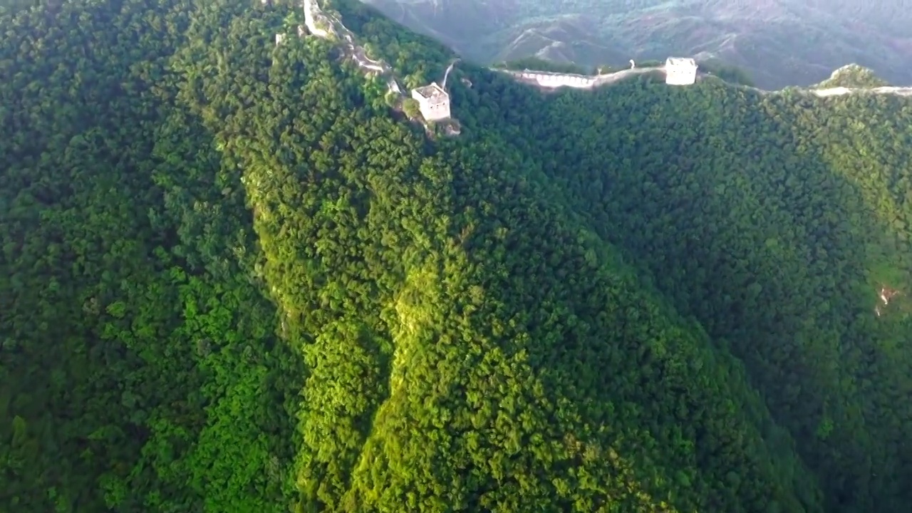 航拍北京密云司马台长城敌楼视频素材