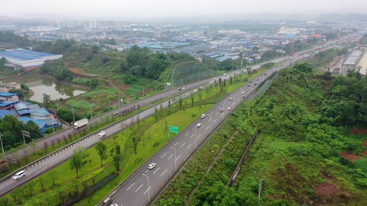 重庆九龙坡白市驿交通路网视频素材