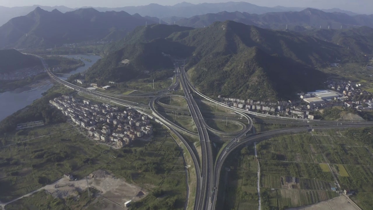 台州括苍山航拍视频素材