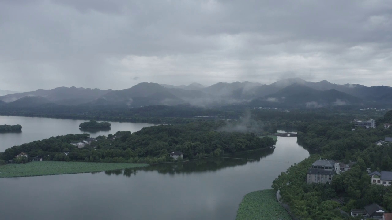 杭州西湖宝石山航拍视频素材