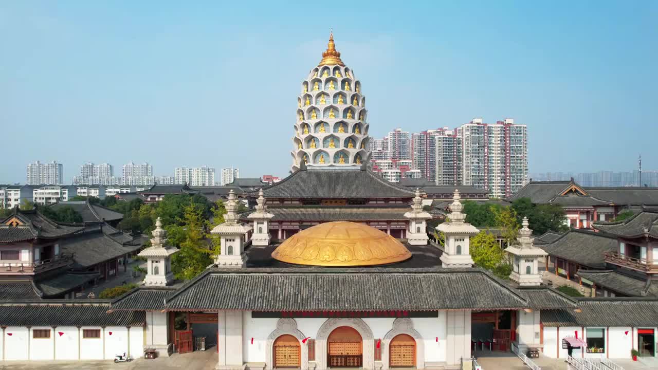 江苏省常州市宝林禅寺寺庙环境视频素材