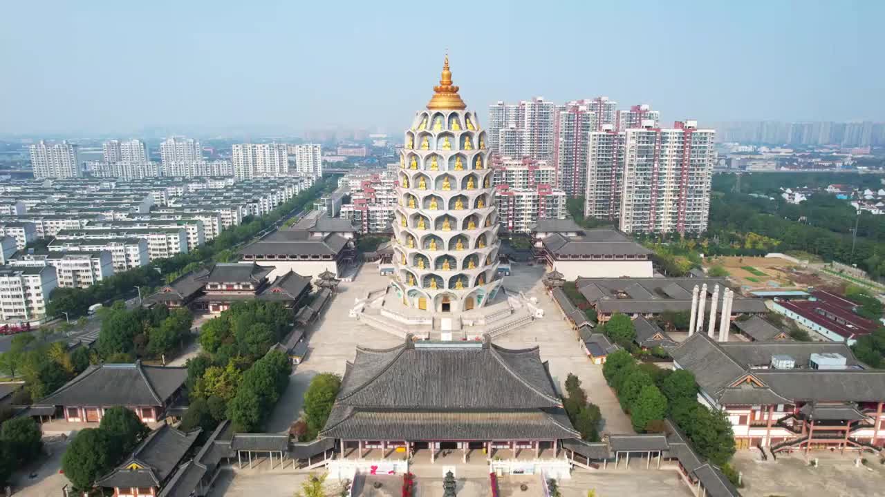 江苏省常州市宝林禅寺寺庙环境视频素材