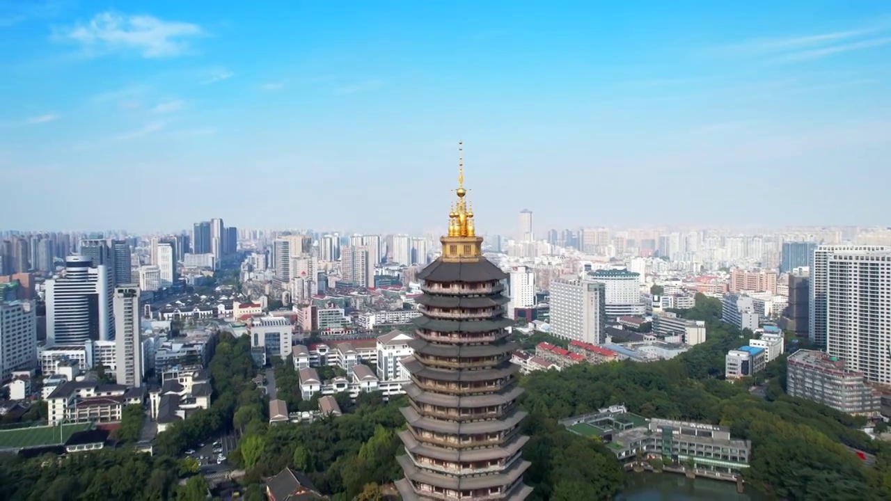 江苏省常州市天宁禅寺与红梅公园视频素材