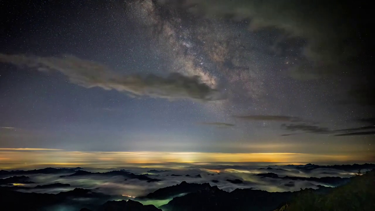 北京白草畔自然风景区观星空视频素材