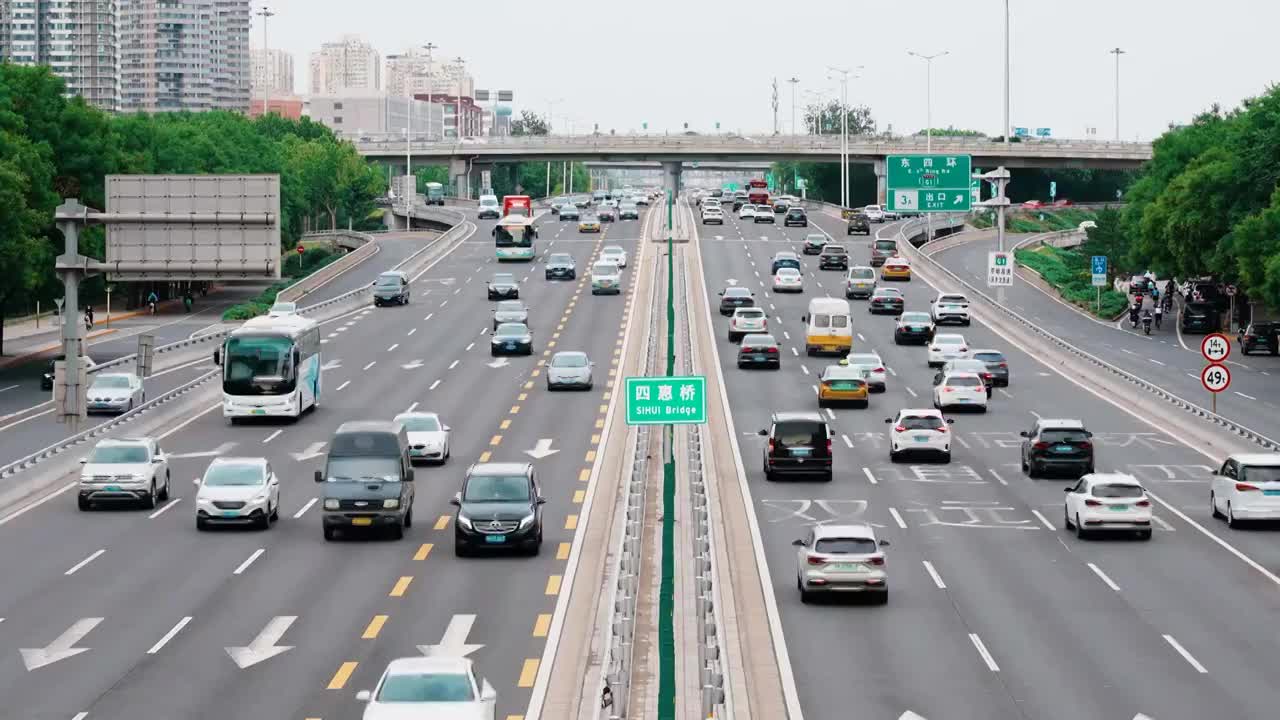 街道对称车流视频素材