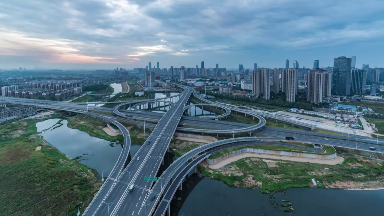 江西南昌黄家湖立交桥景观视频素材