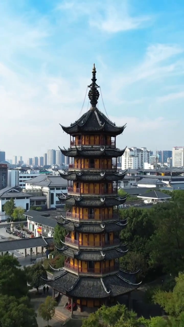 江苏省常州市天宁禅寺与红梅公园视频素材