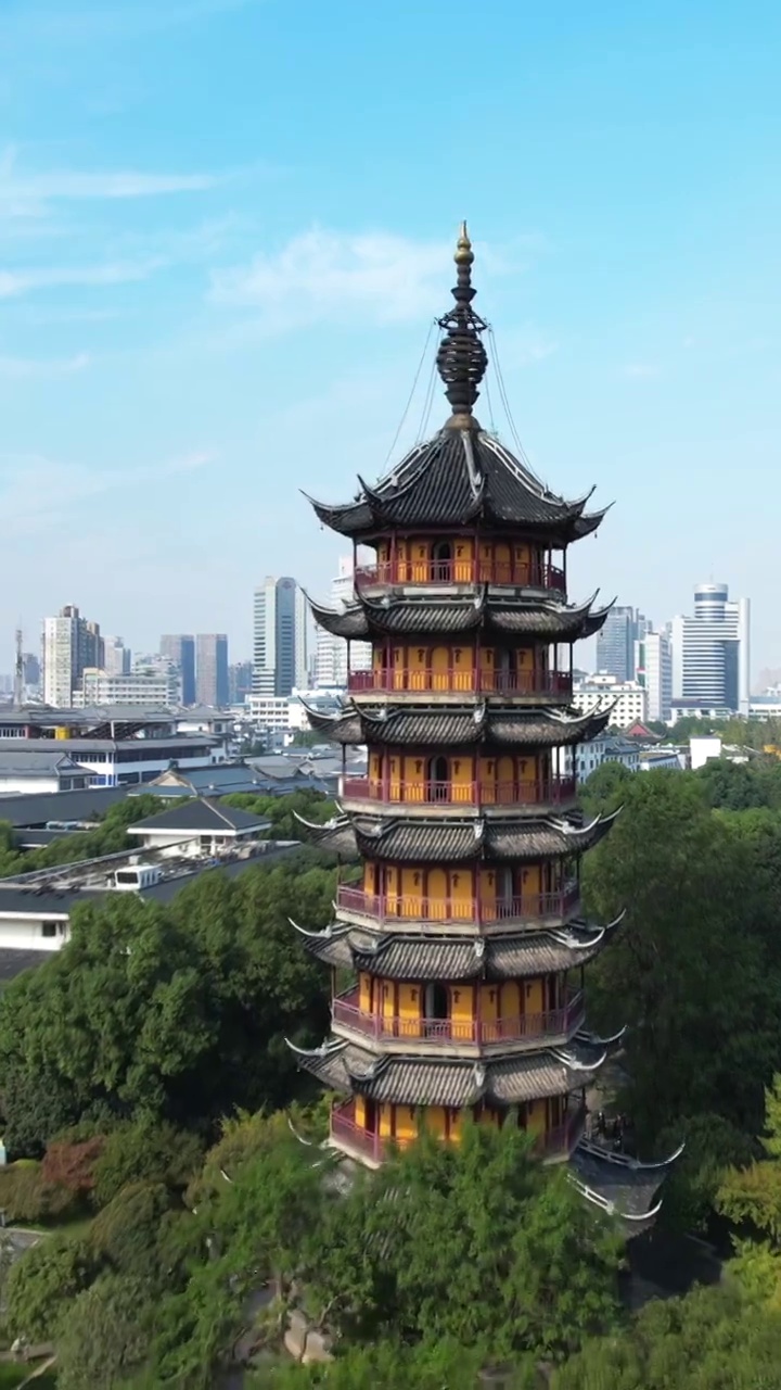 江苏省常州市天宁禅寺与红梅公园视频素材