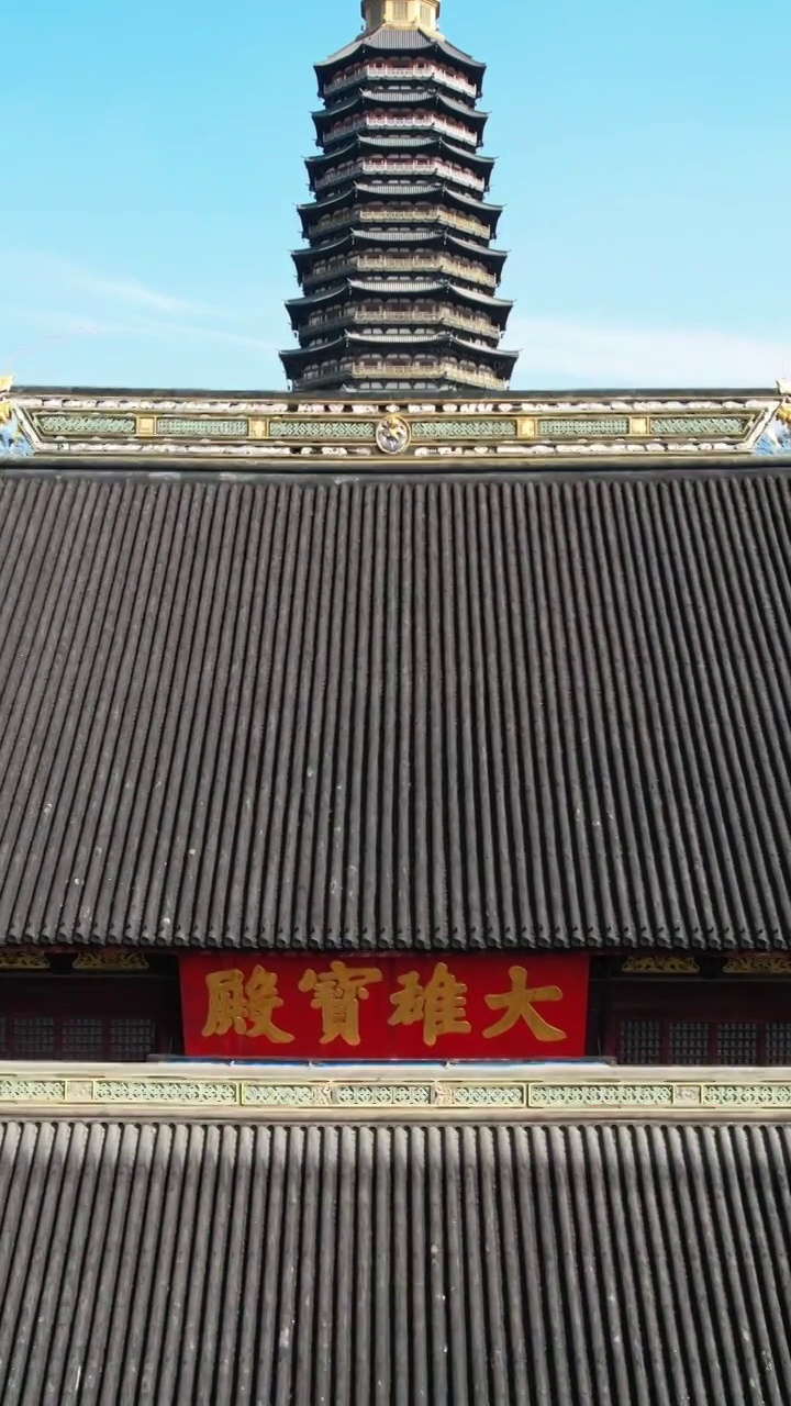 江苏省常州市天宁禅寺与红梅公园视频素材