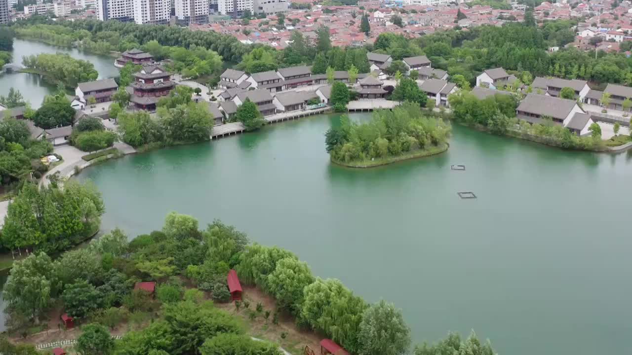 江苏淮安洪泽湖水釜城视频素材