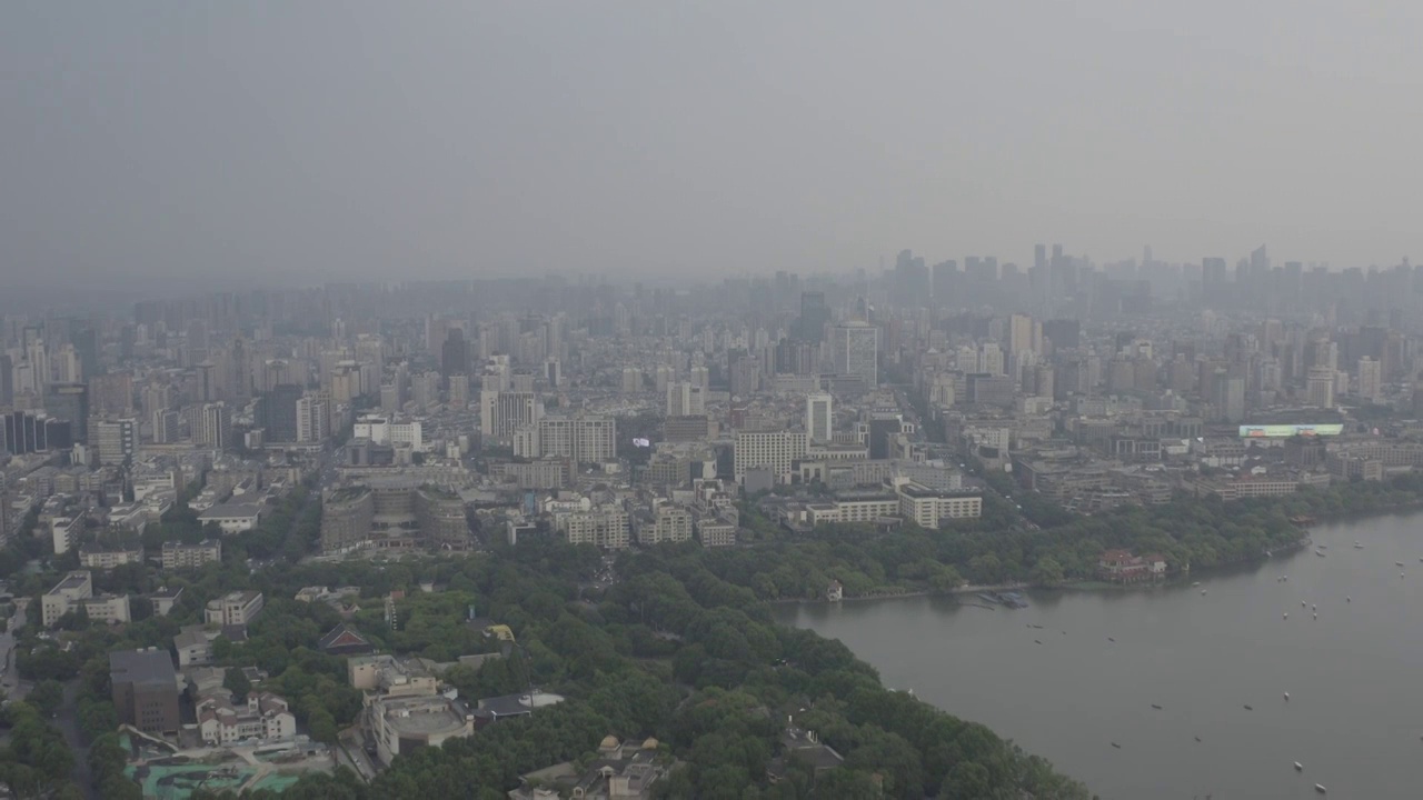 杭州西湖宝石山航拍视频素材