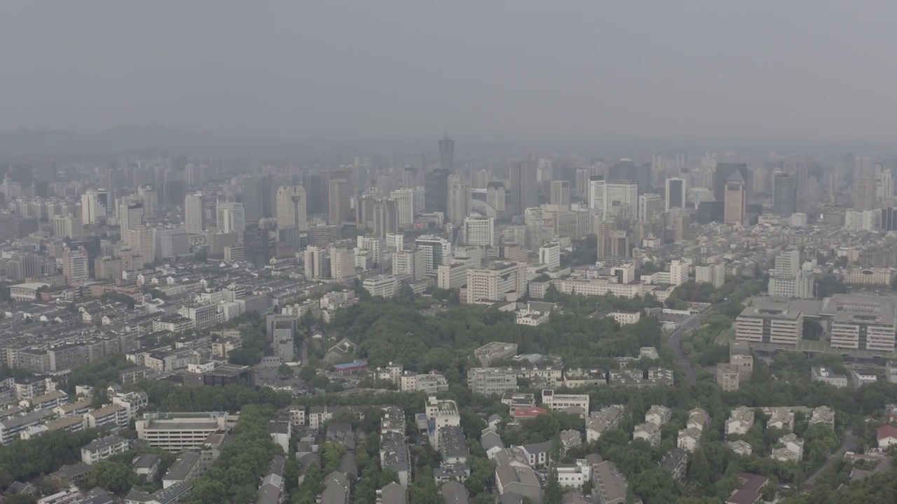 杭州西湖宝石山航拍视频素材