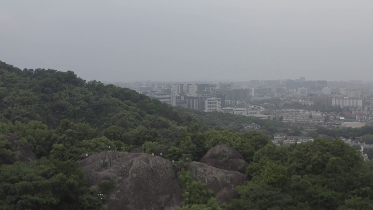 杭州西湖宝石山航拍视频素材