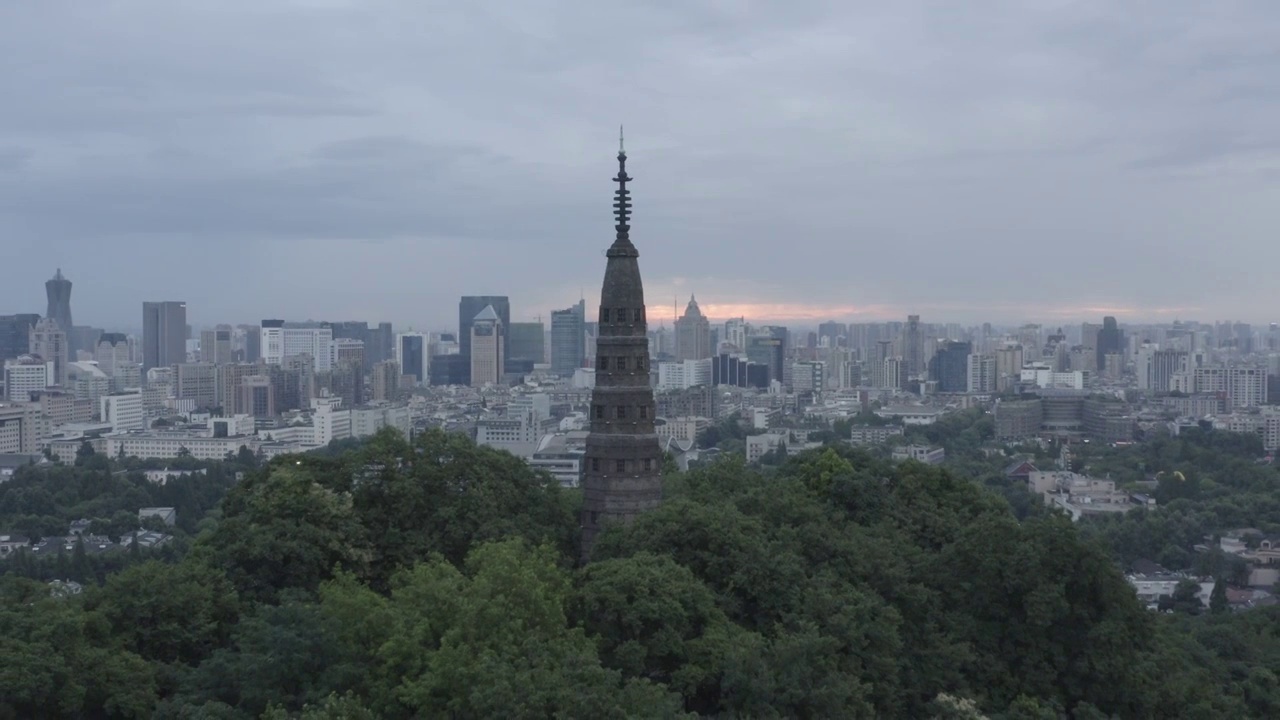 杭州宝石山航拍视频素材