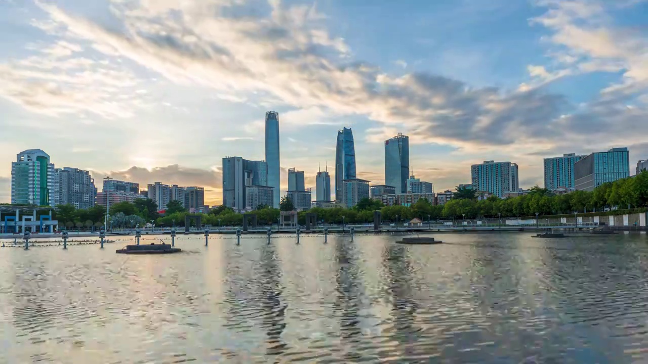 东莞国贸市区地标延时视频素材