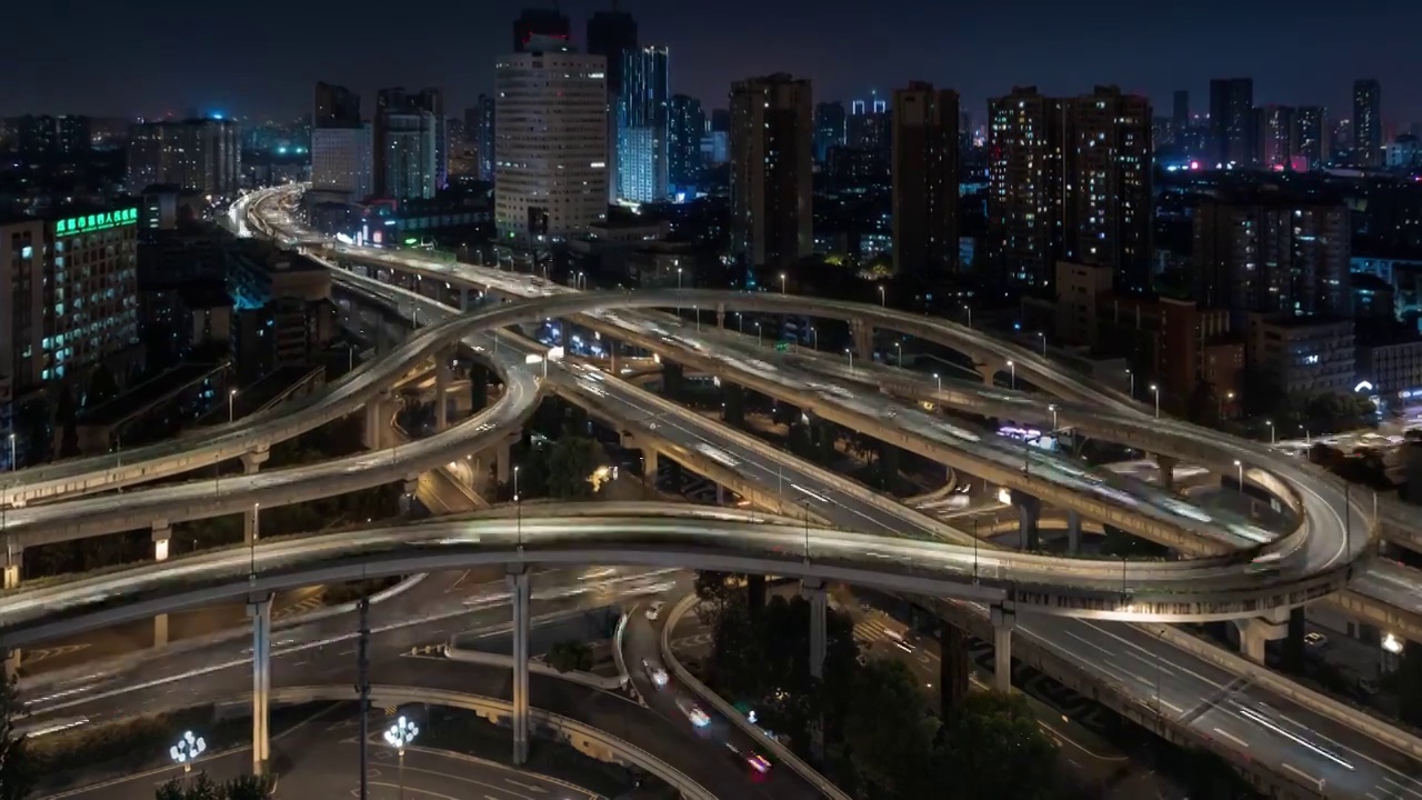 二环高架桥营门口立交桥全景城市夜景视频素材