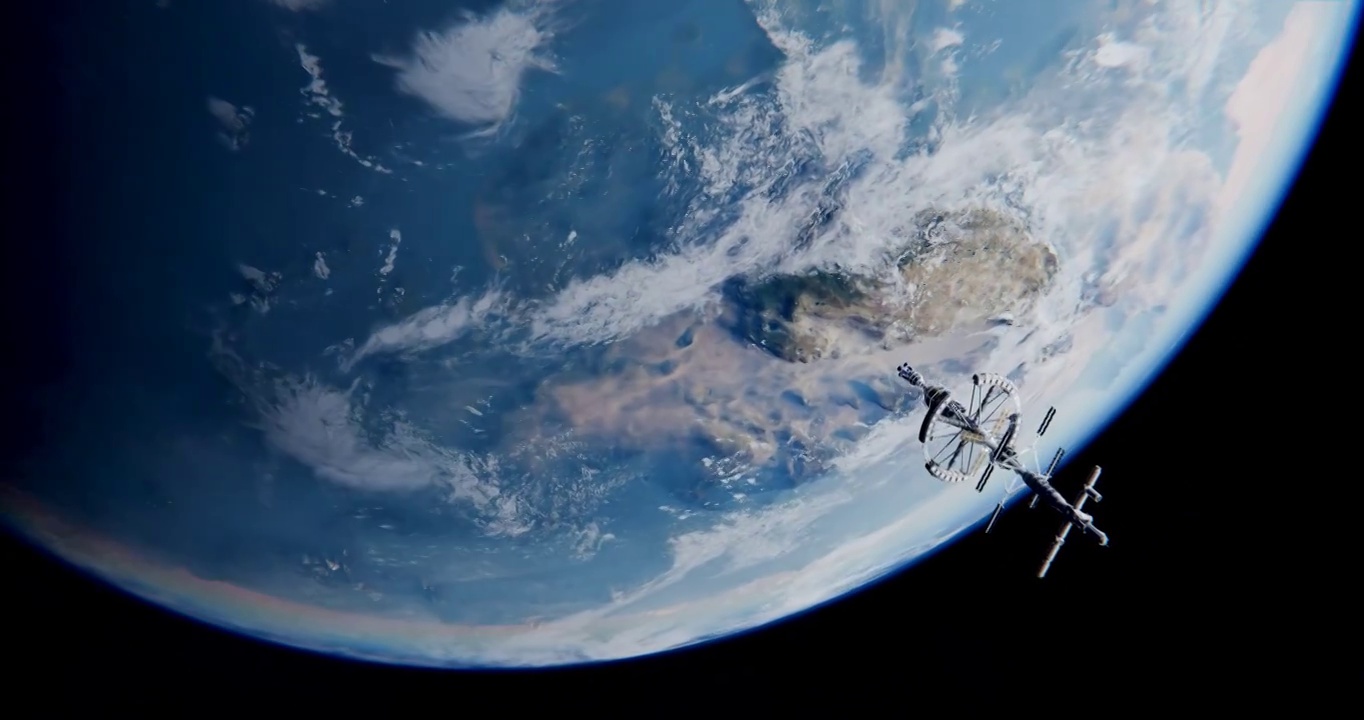 3D高清地球空间站动画视频视频素材画面1