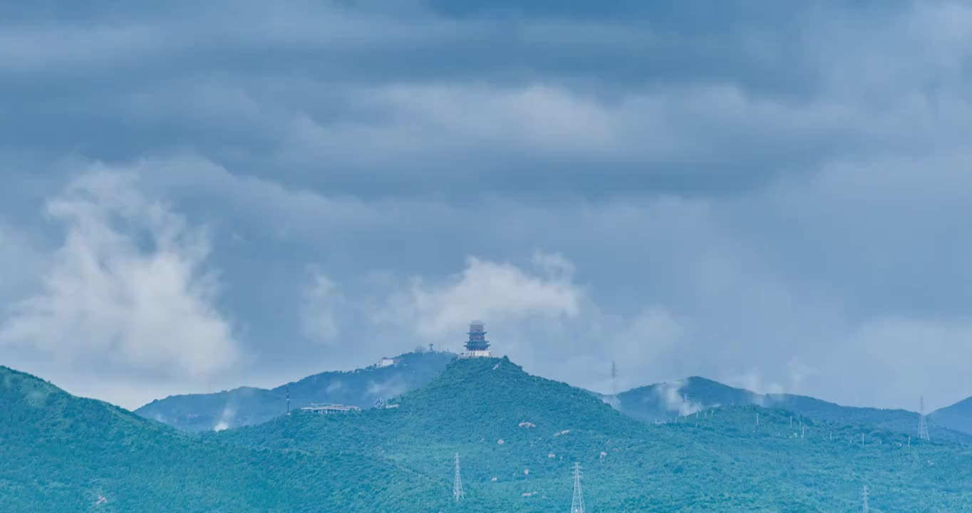 风云翻滚的的定都阁视频素材