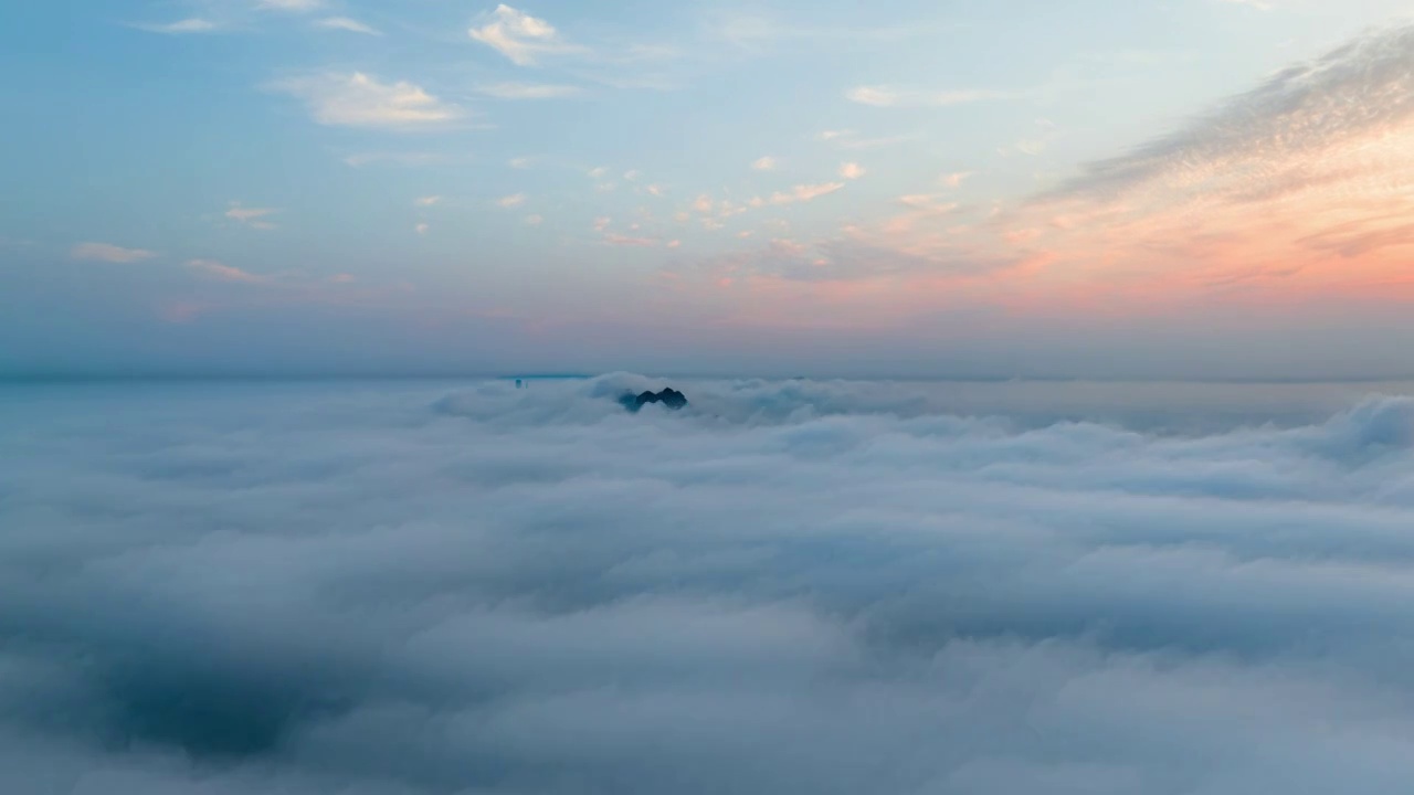 青岛城市风光平流雾视频素材